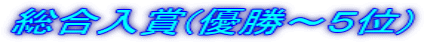 総合入賞(優勝～５位)